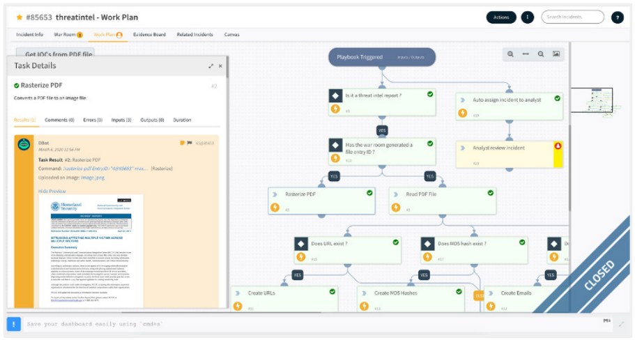 Figure 4: Intel-based automated playbook